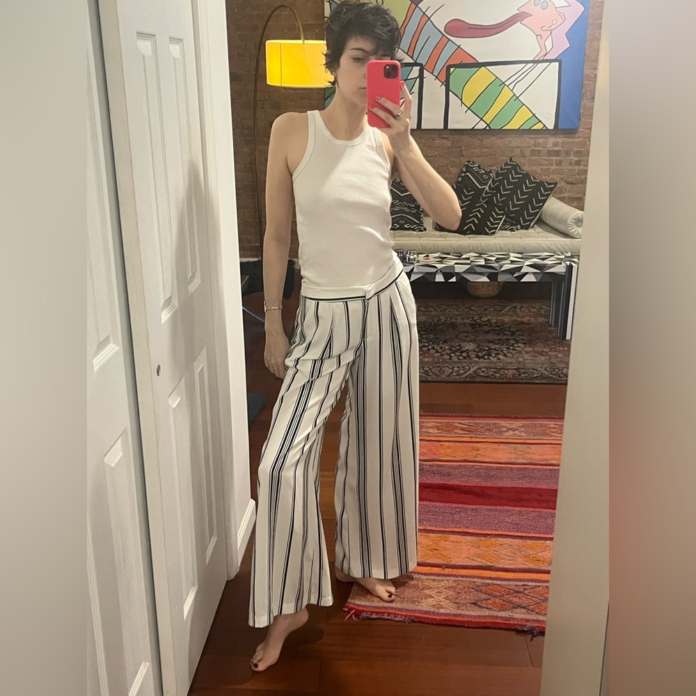 Striped Wide-Leg Pants